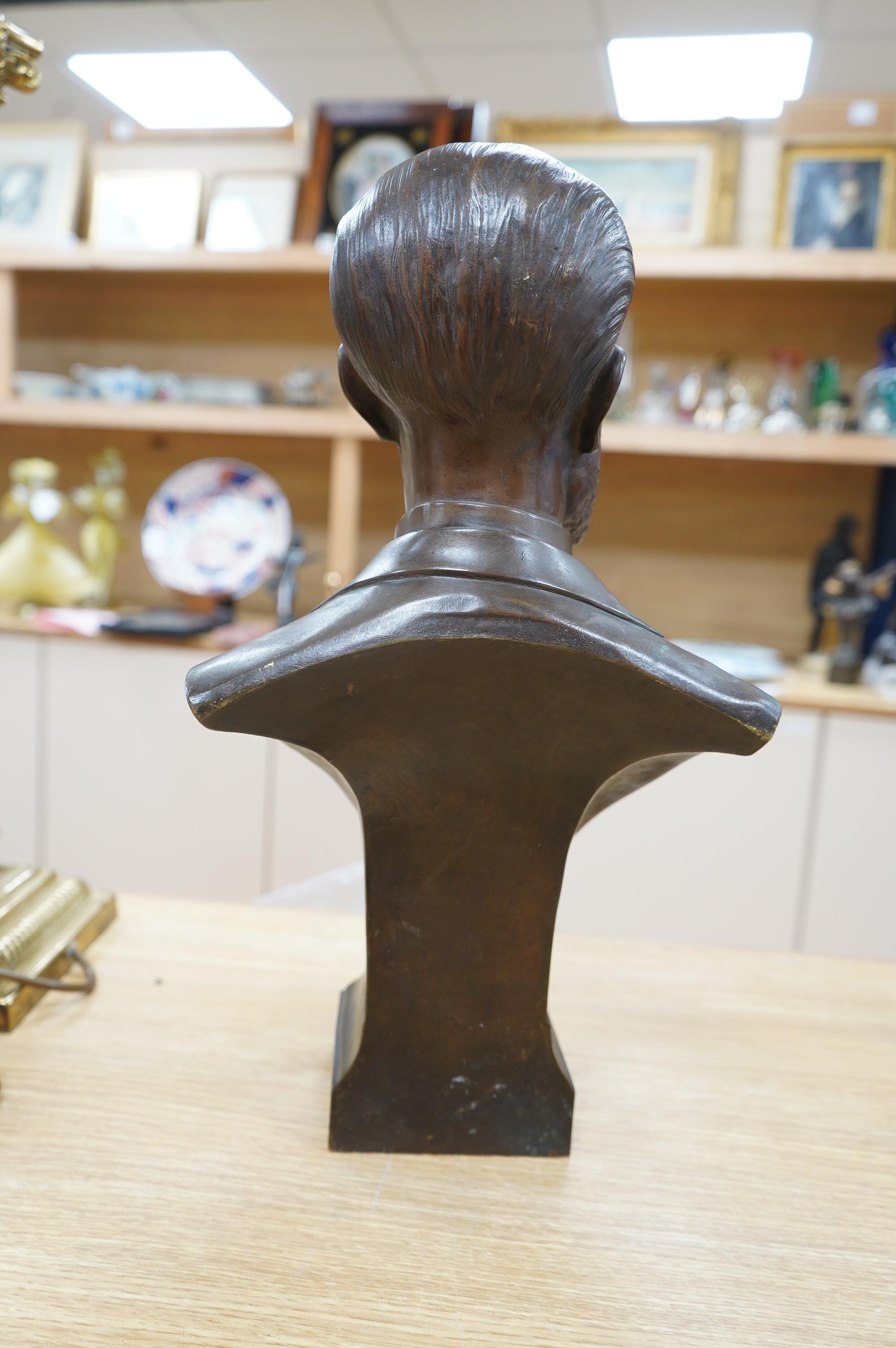 A French bronze bust of Carnot, signed Lavergne and dated 1894, 44cm high. Condition - fair to good